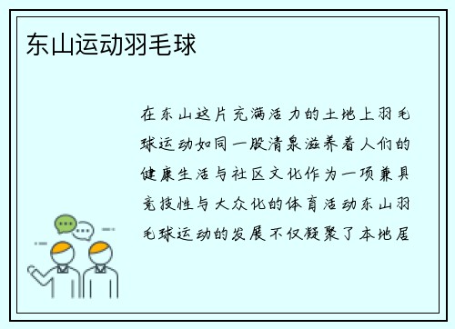 东山运动羽毛球